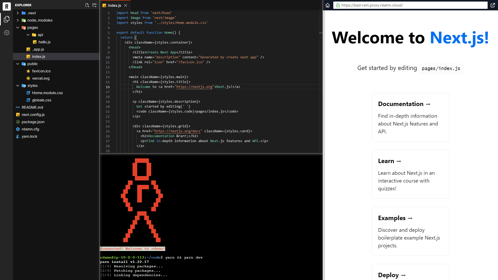 Playgrounds interface Playgrounds interface